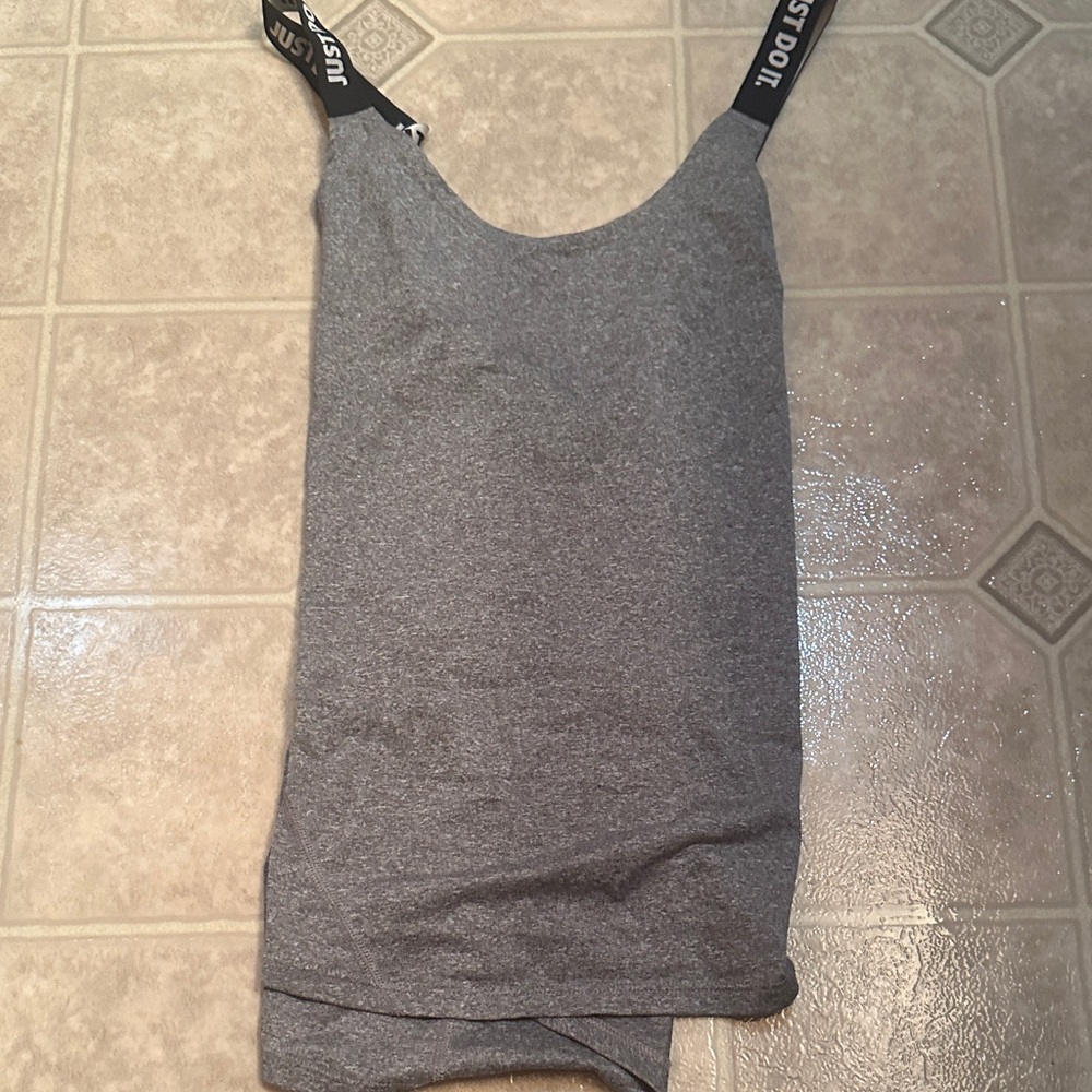 Nike Heather Gray Camisole with Logo Straps